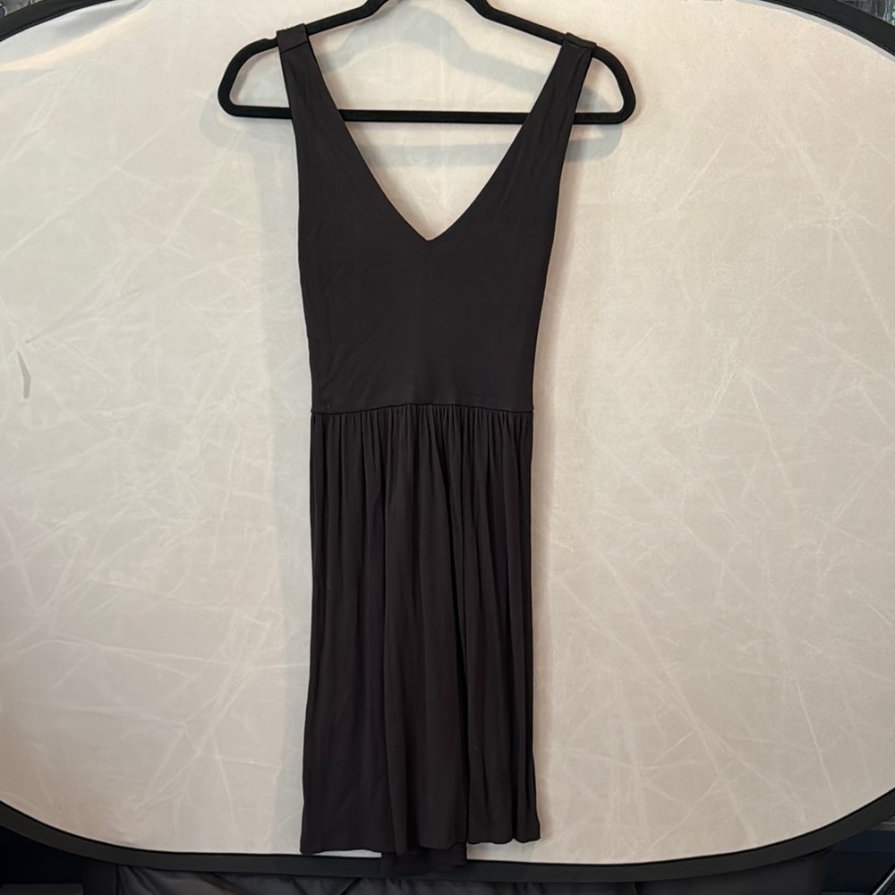 LOFT Black Sleeveless V-Neck Sundress with Crisscross Keyhole back